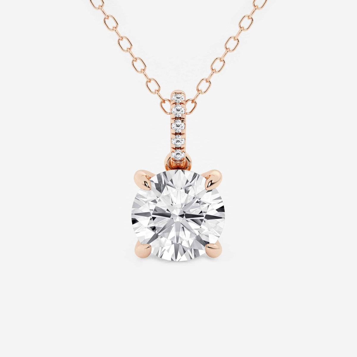 Wyhodowany w laboratorium diamentowy wisiorek z ukrytą aureolą i diamentową kaucją | GBP014 | 789b897a83e9