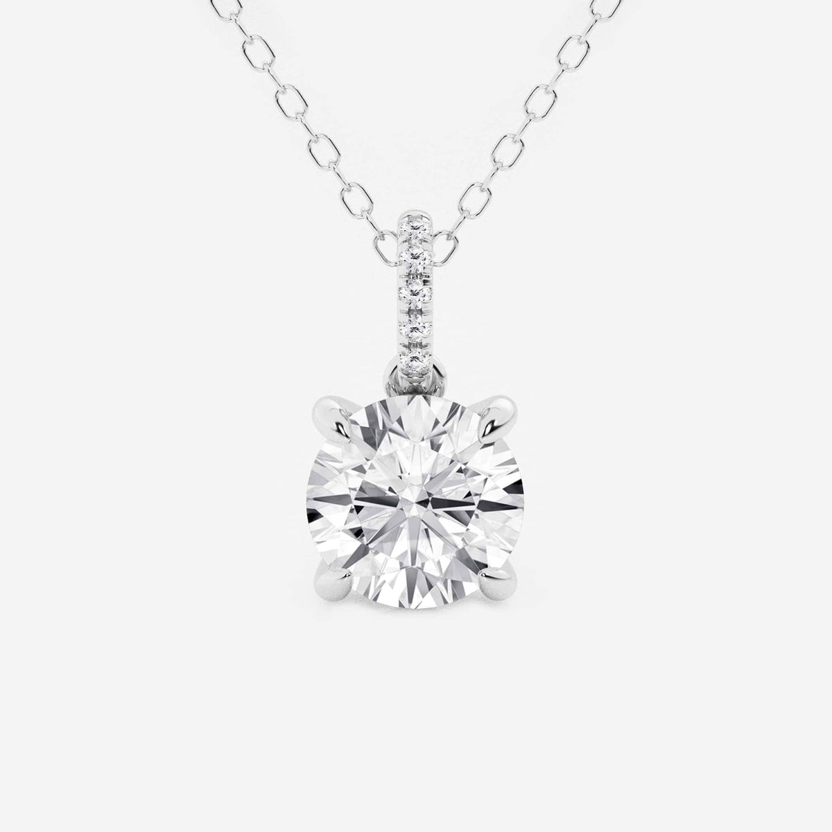 Wyhodowany w laboratorium diamentowy wisiorek z ukrytą aureolą i diamentową kaucją | GBP014 | c60bae67a3ad