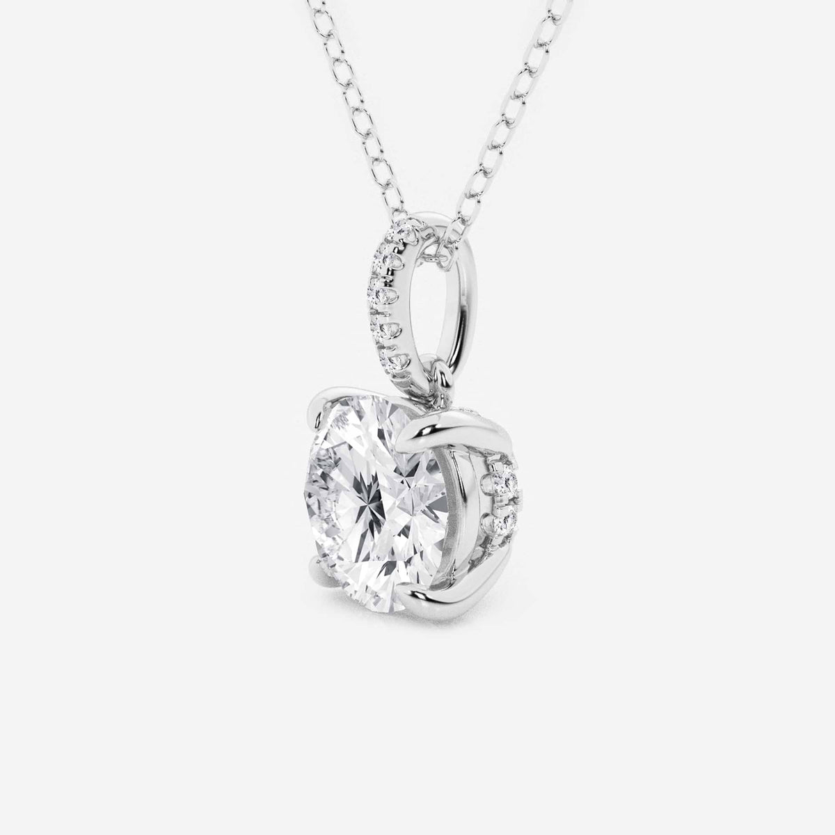 Wyhodowany w laboratorium diamentowy wisiorek z ukrytą aureolą i diamentową kaucją | GBP014 | 8deb825b7940
