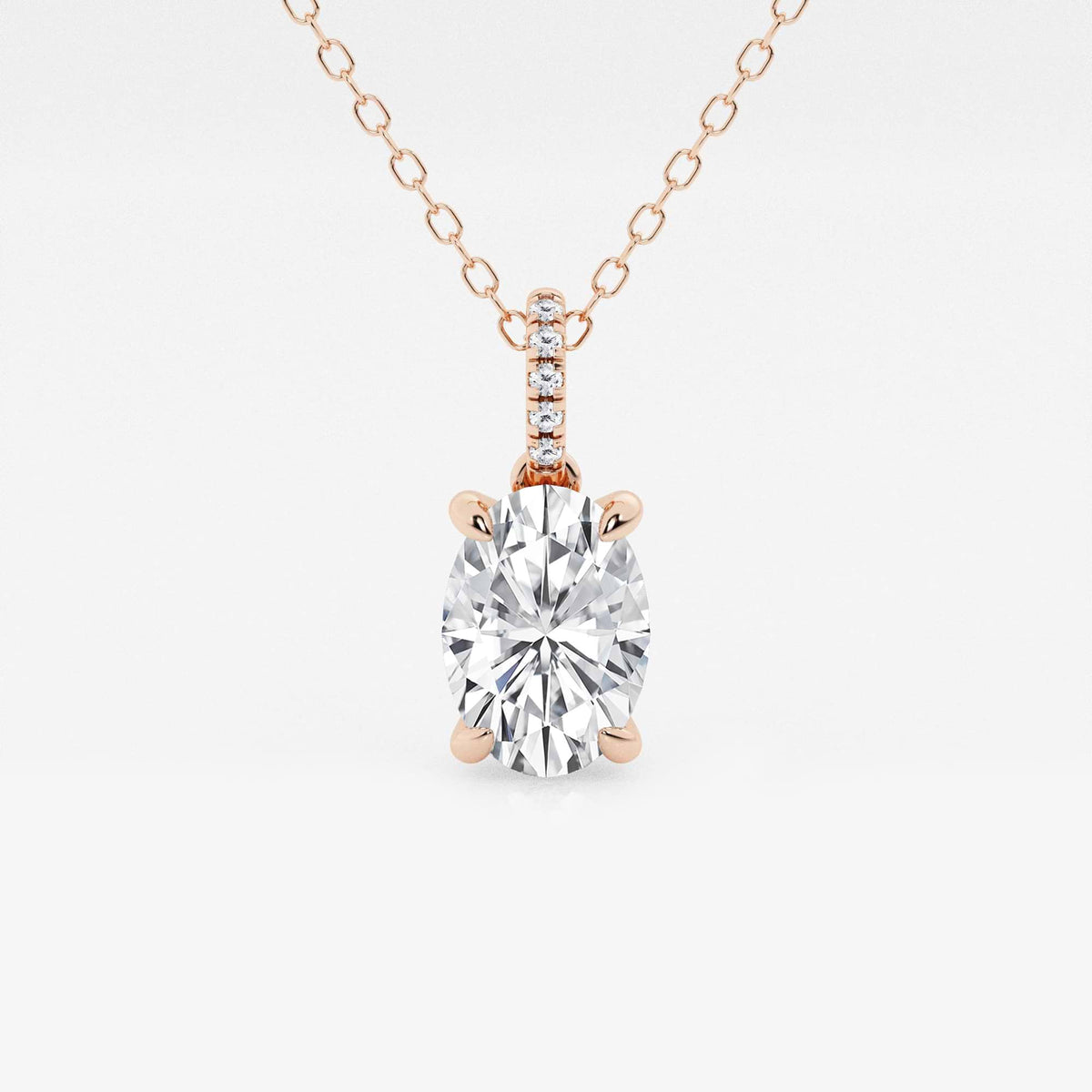 Wyhodowany w laboratorium diamentowy wisiorek z ukrytą aureolą i diamentową kaucją | GBP014 | c9498317c633