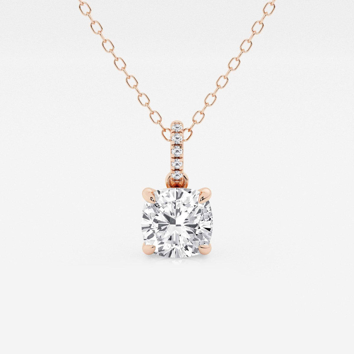 Wyhodowany w laboratorium diamentowy wisiorek z ukrytą aureolą i diamentową kaucją | GBP014 | d7cfac7a7d16