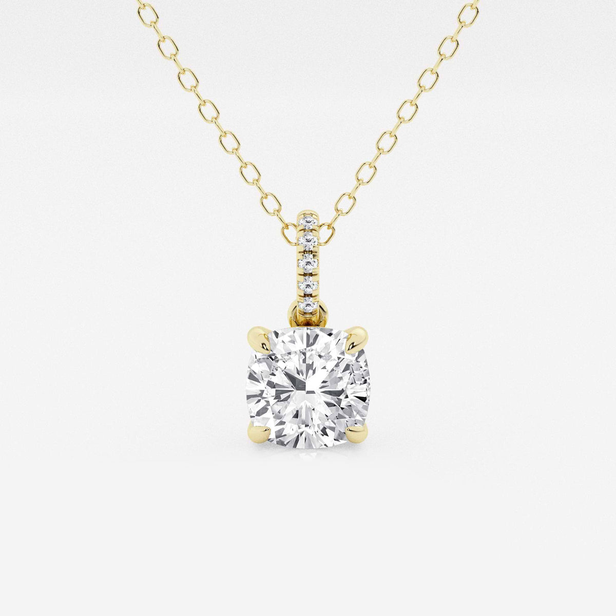 Wyhodowany w laboratorium diamentowy wisiorek z ukrytą aureolą i diamentową kaucją | GBP014 | bde0afb27540