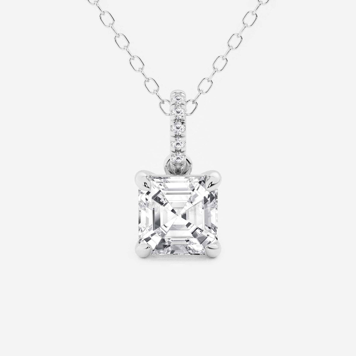 Wyhodowany w laboratorium diamentowy wisiorek z ukrytą aureolą i diamentową kaucją | GBP014 | b7662e0c116a