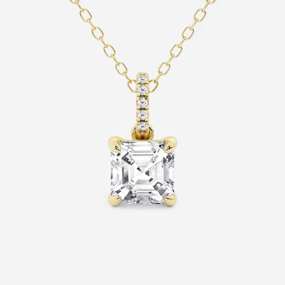 Wyhodowany w laboratorium diamentowy wisiorek z ukrytą aureolą i diamentową kaucją | GBP014 | b8e5a9ce6128