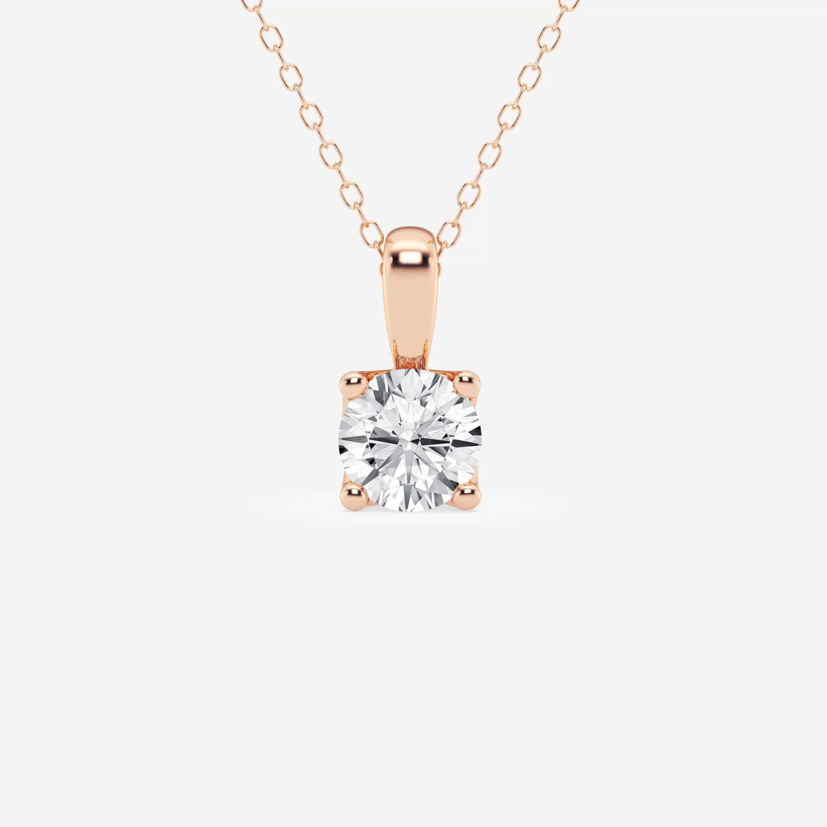 vridd blomst med én rund stein — Anheng med laboratoriedyrkede diamanter | GBP063 | 744ce4d2e109