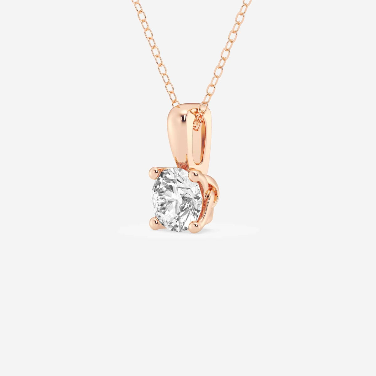 vridd blomst med én rund stein — Anheng med laboratoriedyrkede diamanter | GBP063 | 877430da7e17