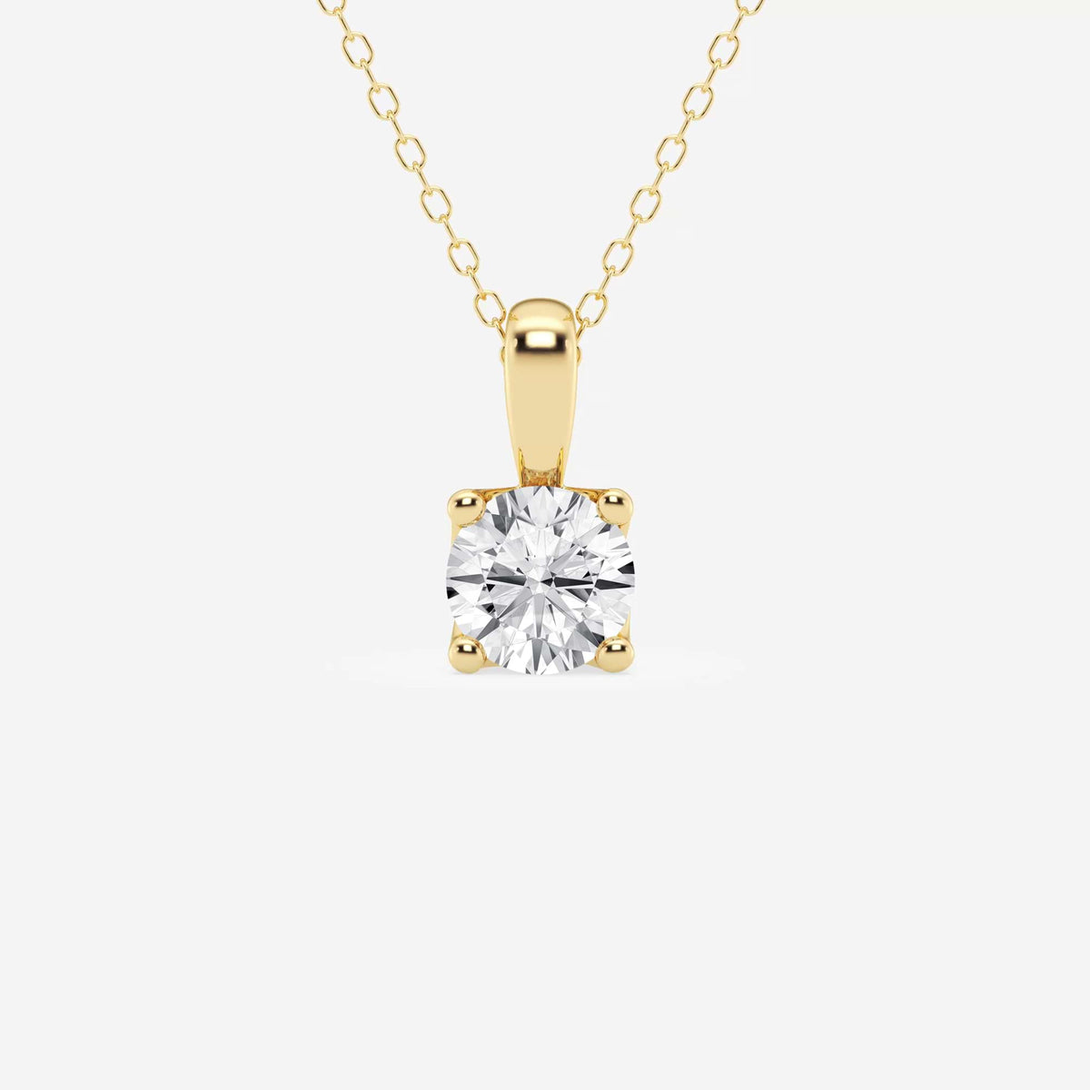 vridd blomst med én rund stein — Anheng med laboratoriedyrkede diamanter | GBP063 | c04993d5ccf9