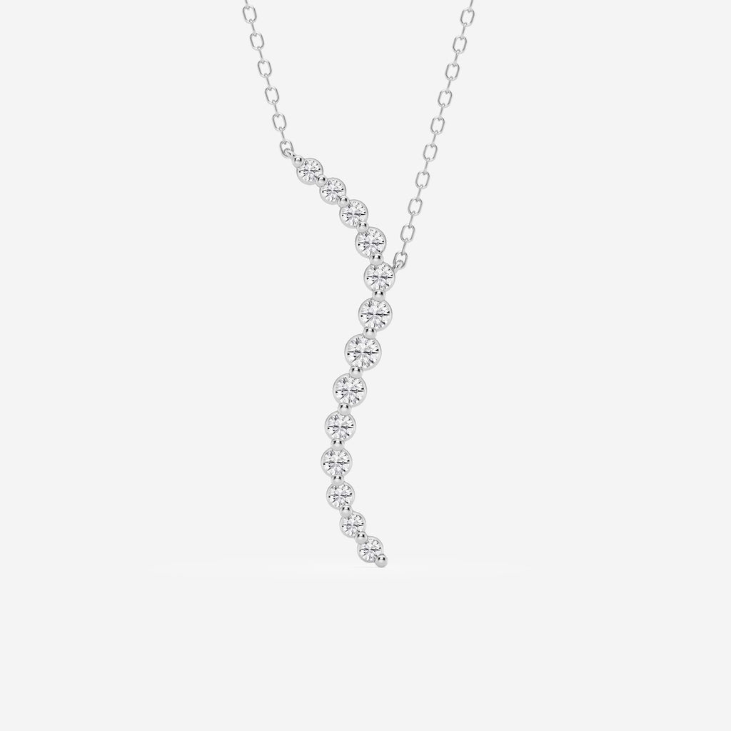 design flutuante curvo, lapidação redonda — Pendente com diamantes de laboratório | GBP073 | 166cf3ca264d