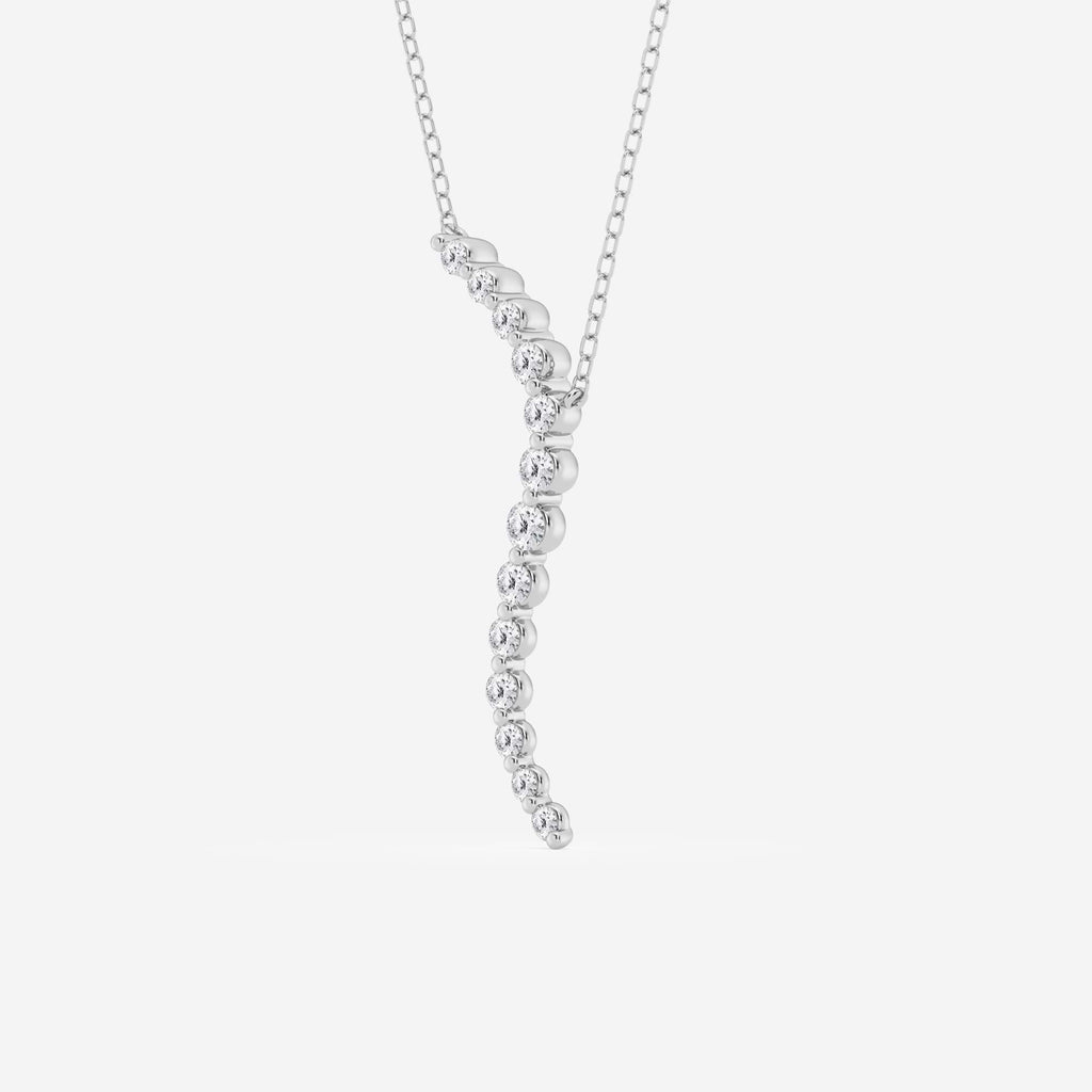 design flutuante curvo, lapidação redonda — Pendente com diamantes de laboratório | GBP073 | ae33b7d24cd3