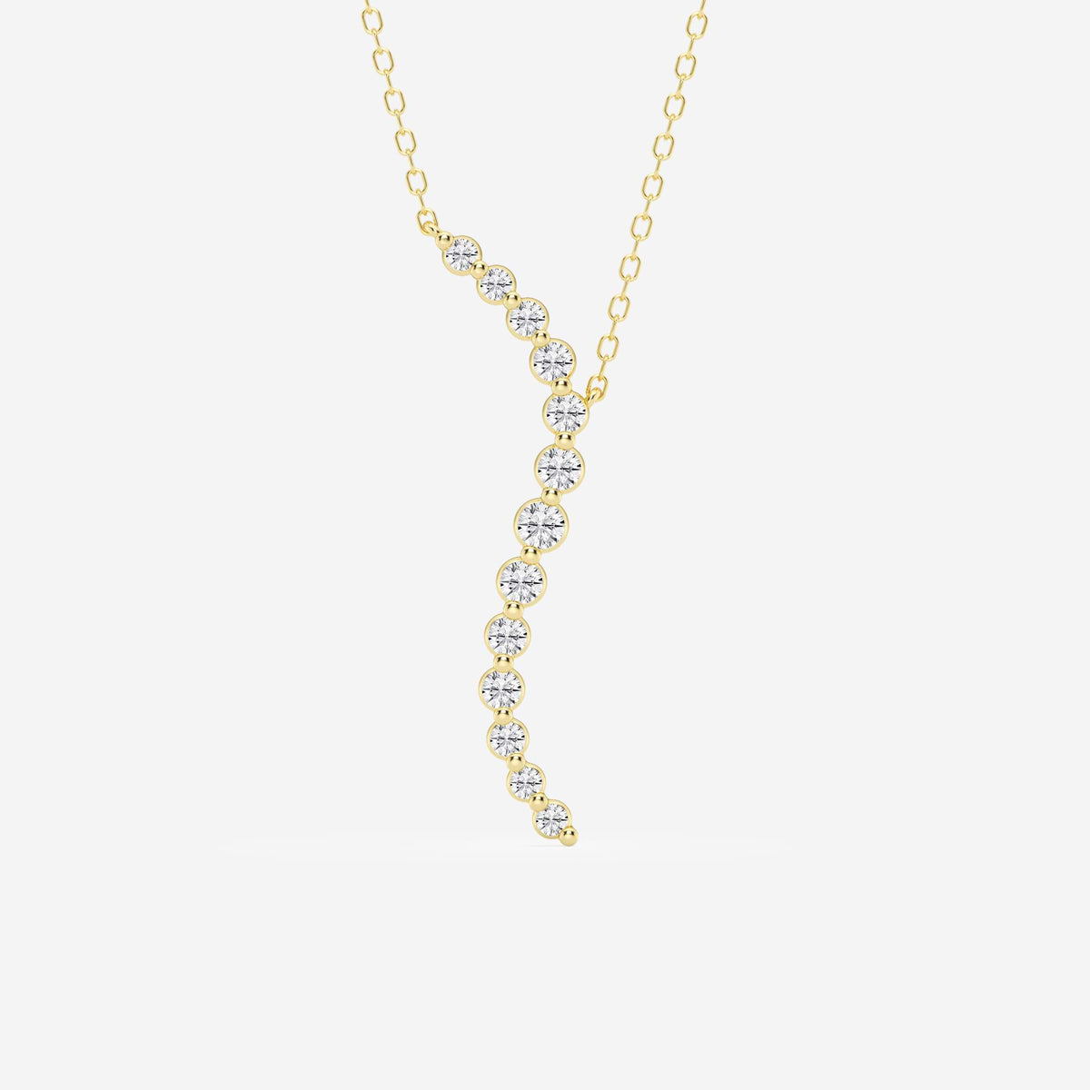 design flutuante curvo, lapidação redonda — Pendente com diamantes de laboratório | GBP073 | aa1069c57a68
