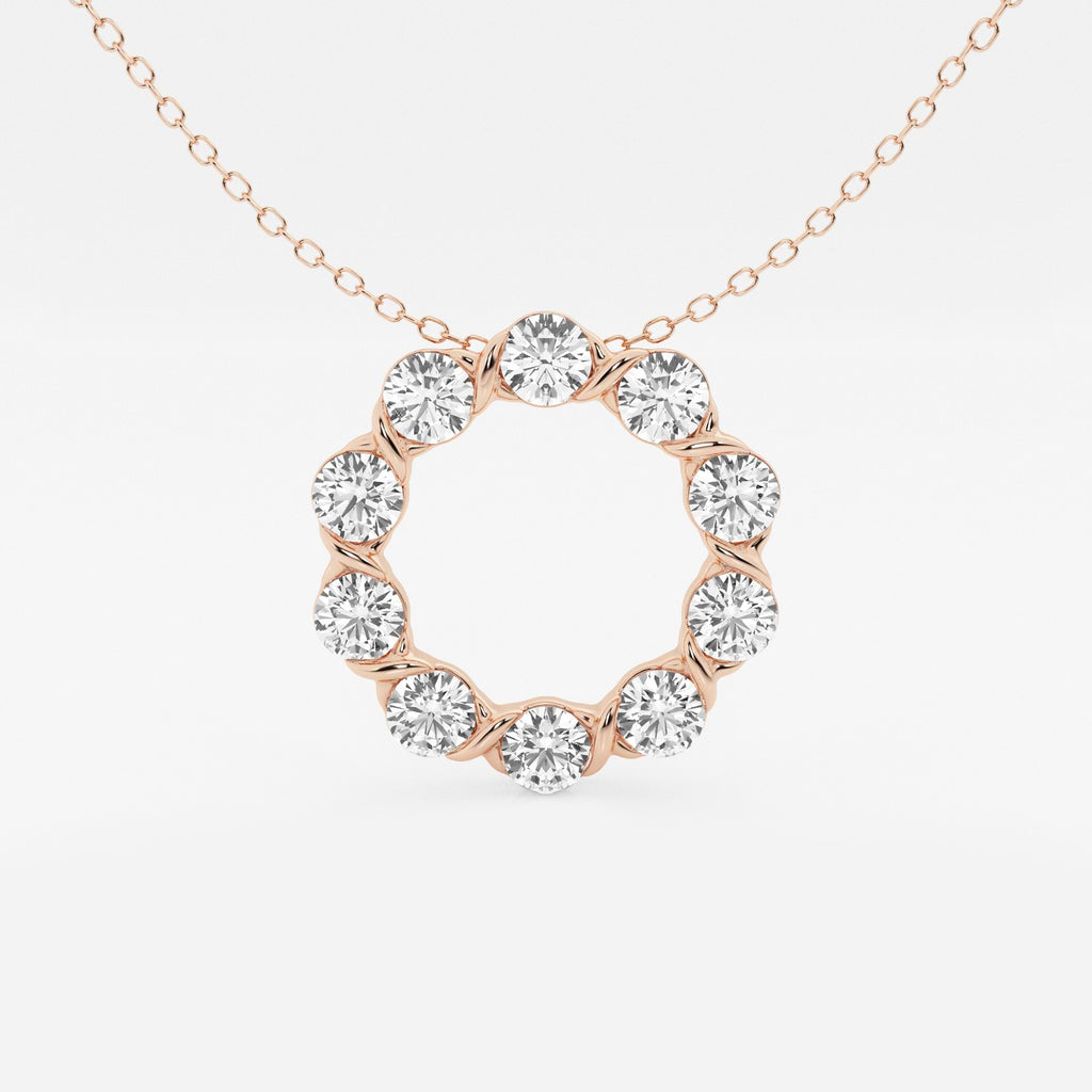 Rundt lab-dyrket diamantsirkelanheng | GBP077 | aa62467af643