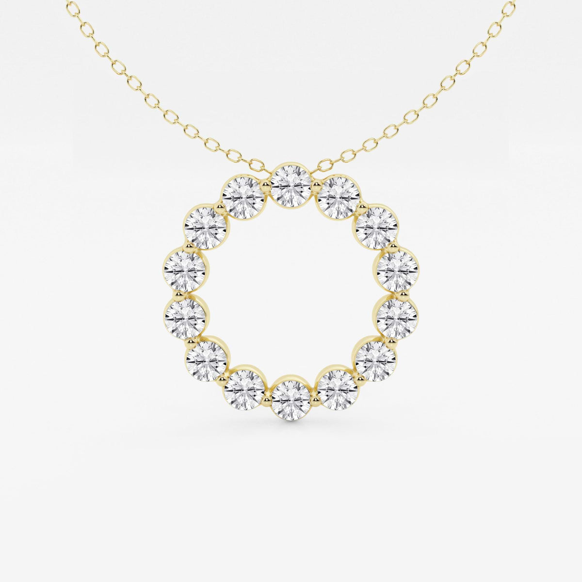 Rundt lab-dyrket diamantsirkelanheng | GBP041 | 0052cf11db36