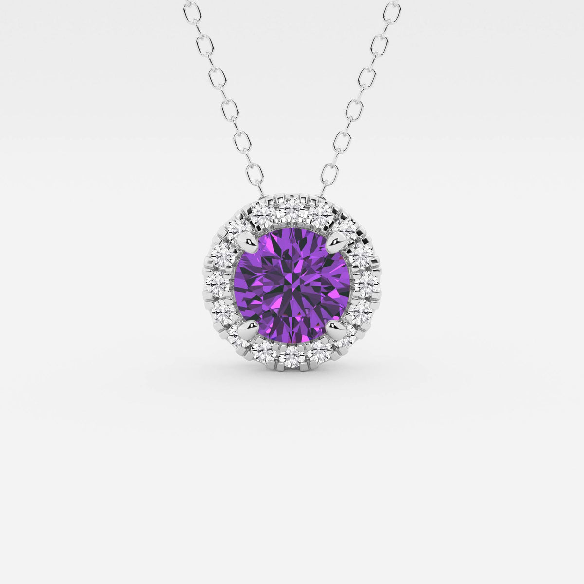 Rund ädelsten och labbodlad diamanthalo-hänge | GBP008-S02 | 9a2cdf04071c