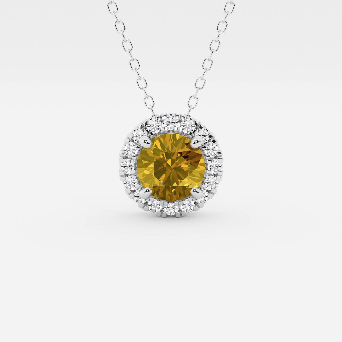 Rund ädelsten och labbodlad diamanthalo-hänge | GBP008-S02 | 206fd5cee006
