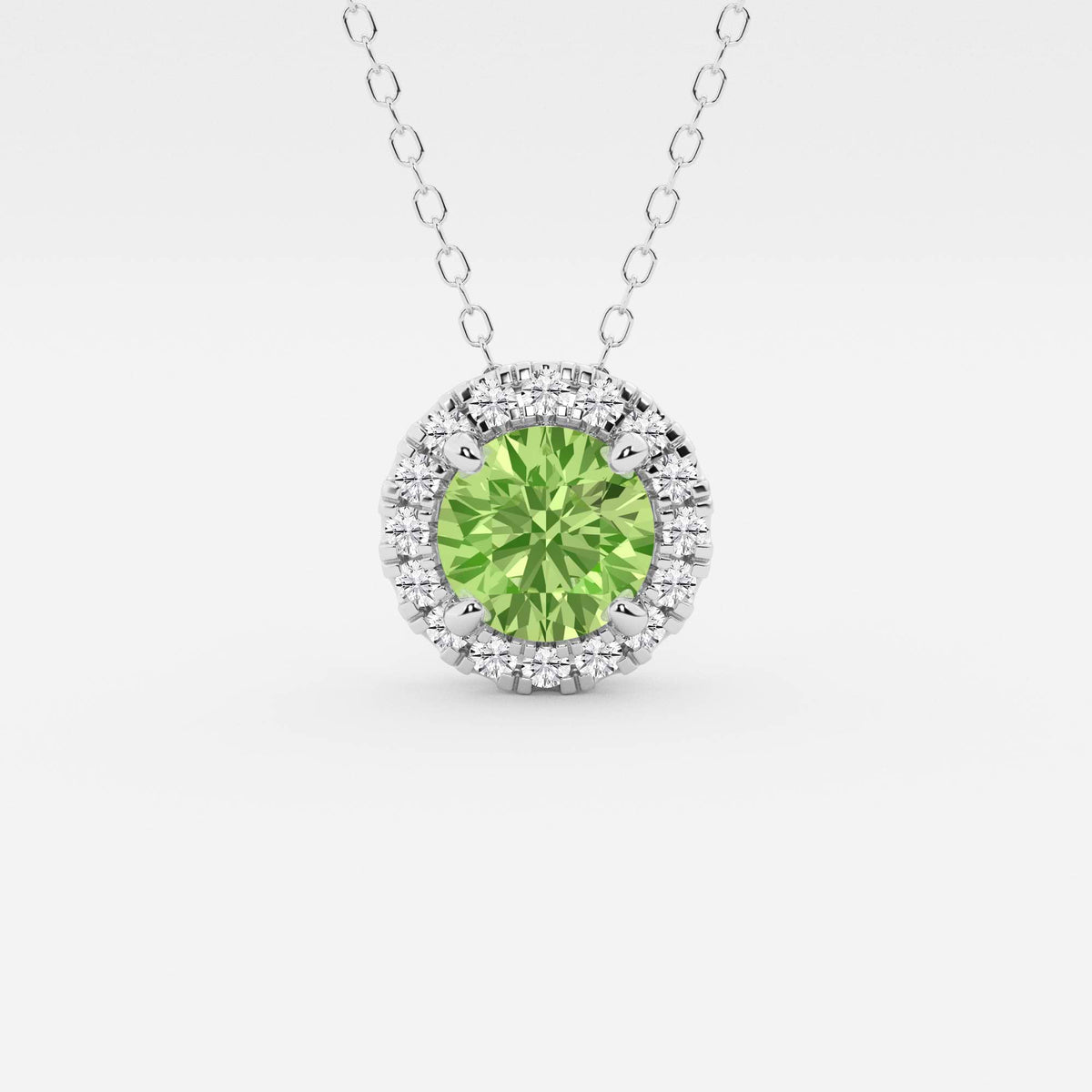Rund ädelsten och labbodlad diamanthalo-hänge | GBP008-S02 | 2ec1059cf352