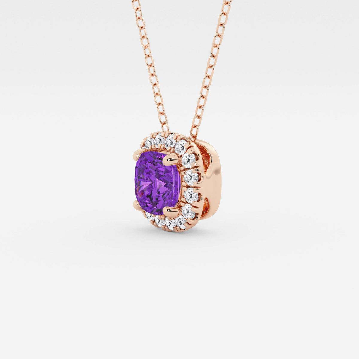 Kudde ädelsten och labbodlad diamant Halo hängsmycke | GBP008-S03 | 91dcc497ad35