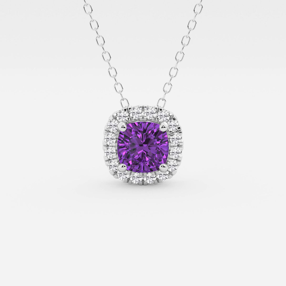 Kudde ädelsten och labbodlad diamant Halo hängsmycke | GBP008-S03 | f85dcc855154
