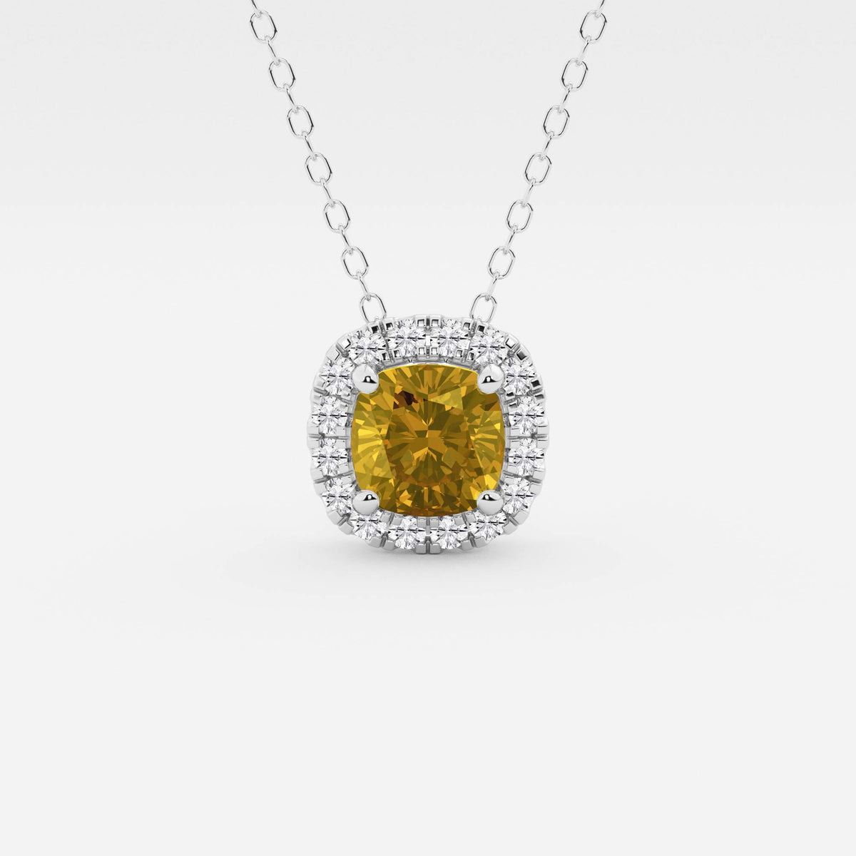 Kudde ädelsten och labbodlad diamant Halo hängsmycke | GBP008-S03 | 9fd92717b61b