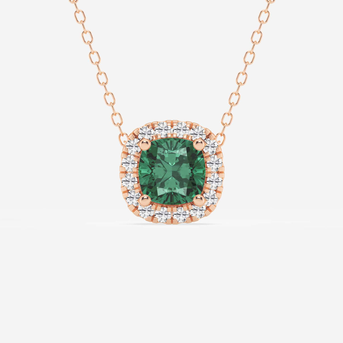 Kudde ädelsten och labbodlad diamant Halo hängsmycke | GBP008-S03 | dee0c4141dc5