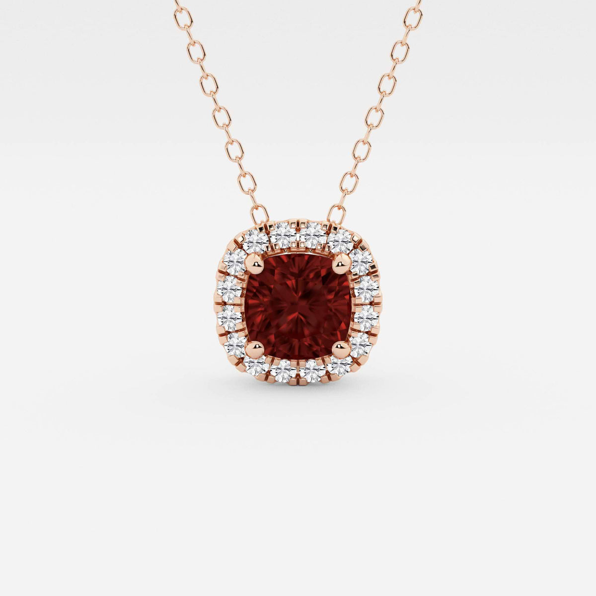 Kudde ädelsten och labbodlad diamant Halo hängsmycke | GBP008-S03 | 6cb5bac4e214