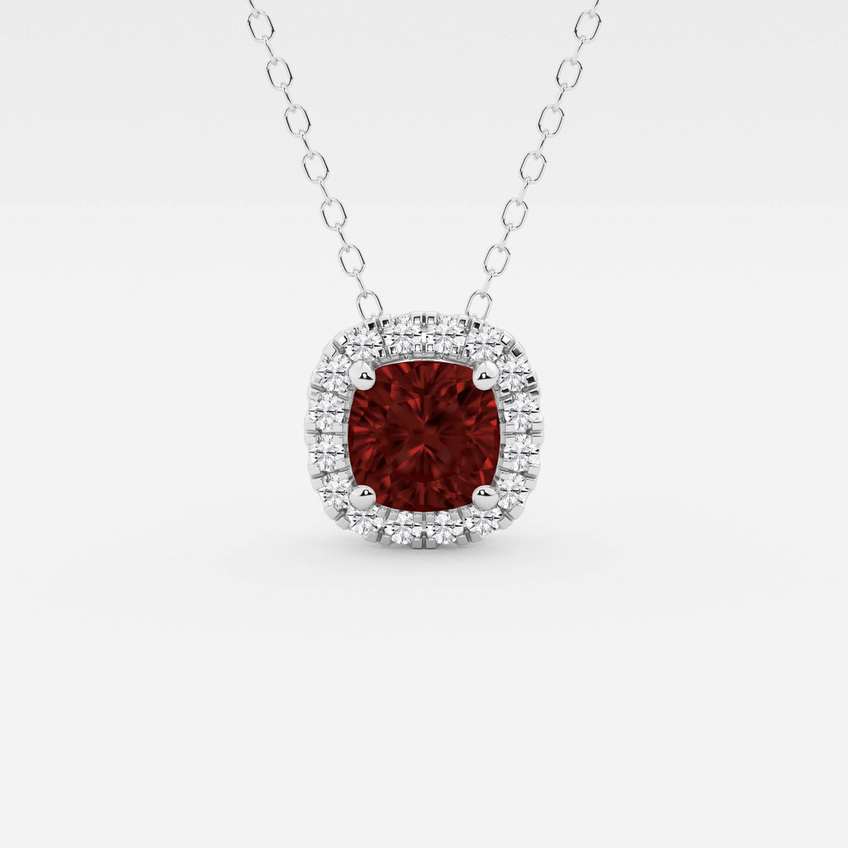 Kudde ädelsten och labbodlad diamant Halo hängsmycke | GBP008-S03 | a8ff18445292
