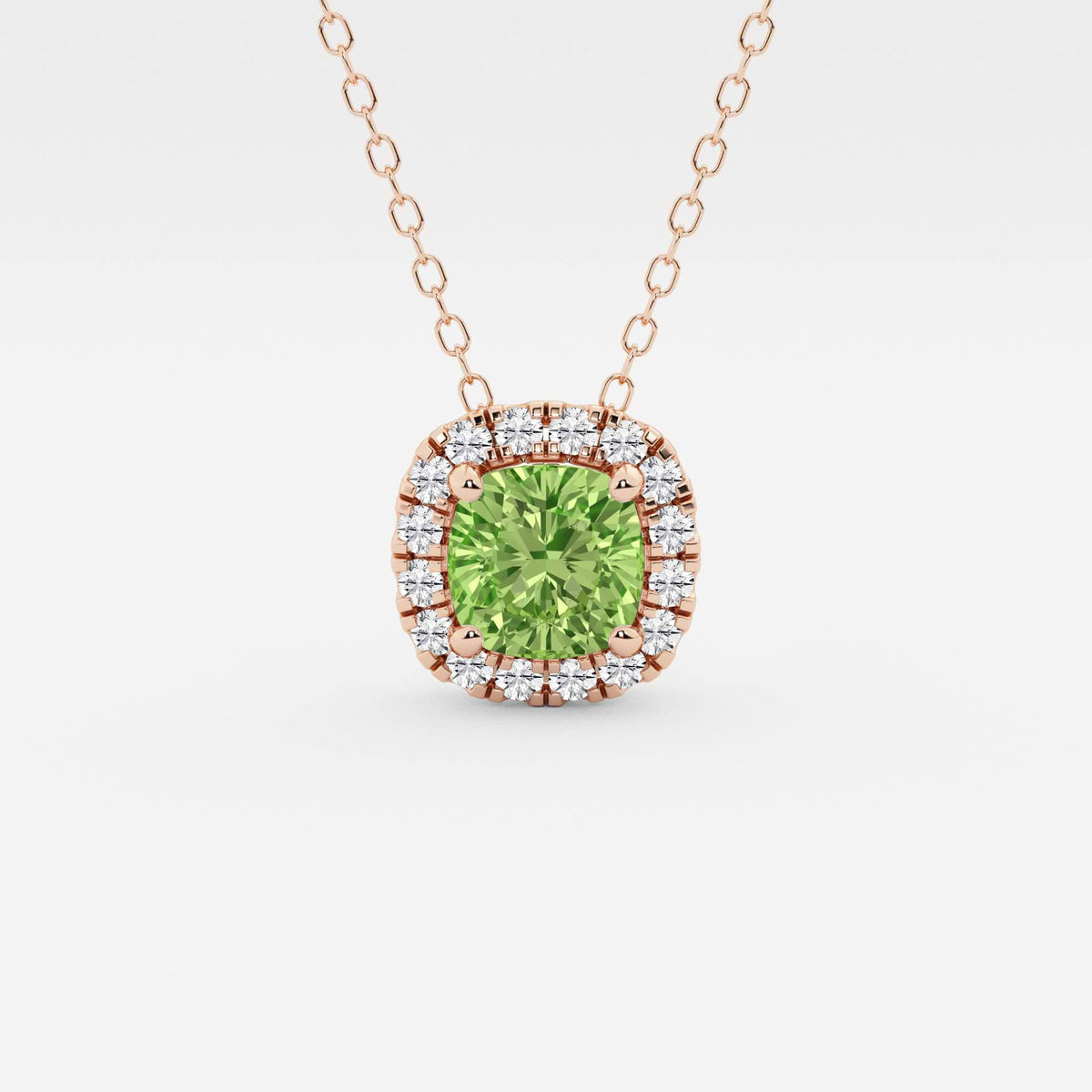 Kudde ädelsten och labbodlad diamant Halo hängsmycke | GBP008-S03 | 1c355a7c5a58