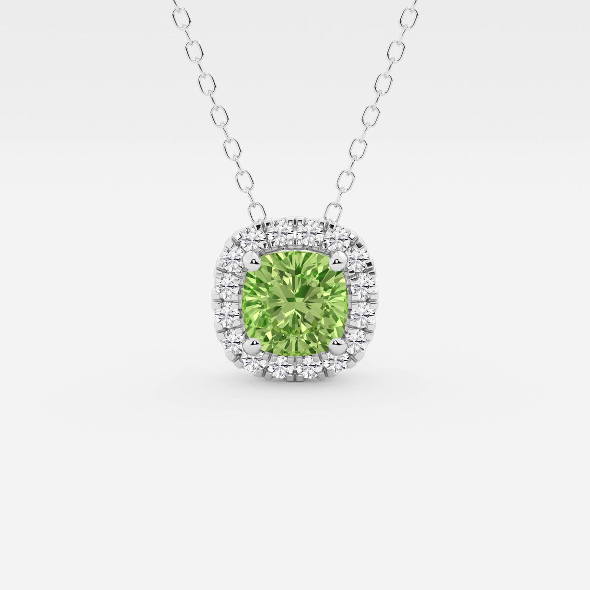 Kudde ädelsten och labbodlad diamant Halo hängsmycke | GBP008-S03 | 367786fd4176