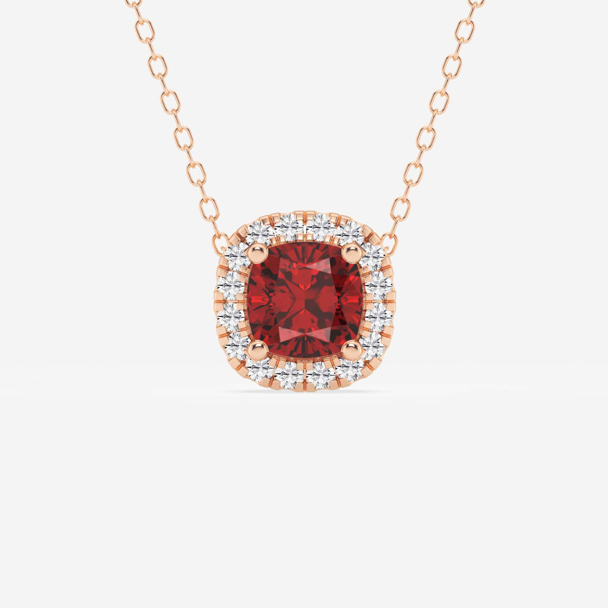 Kudde ädelsten och labbodlad diamant Halo hängsmycke | GBP008-S03 | aa19b1282e4c