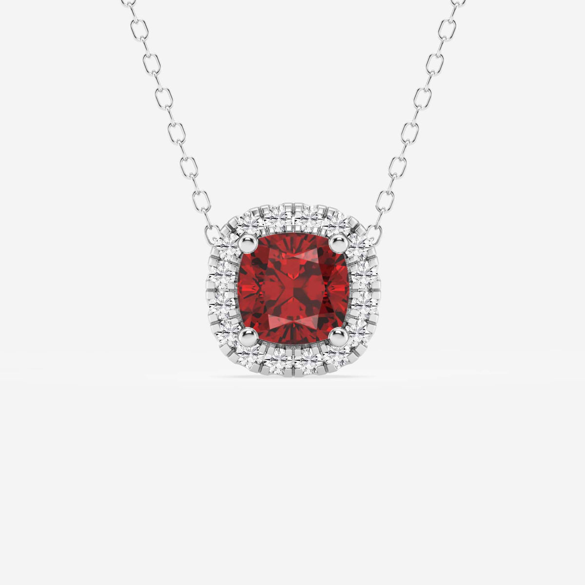 Kudde ädelsten och labbodlad diamant Halo hängsmycke | GBP008-S03 | 4c53b54cac65