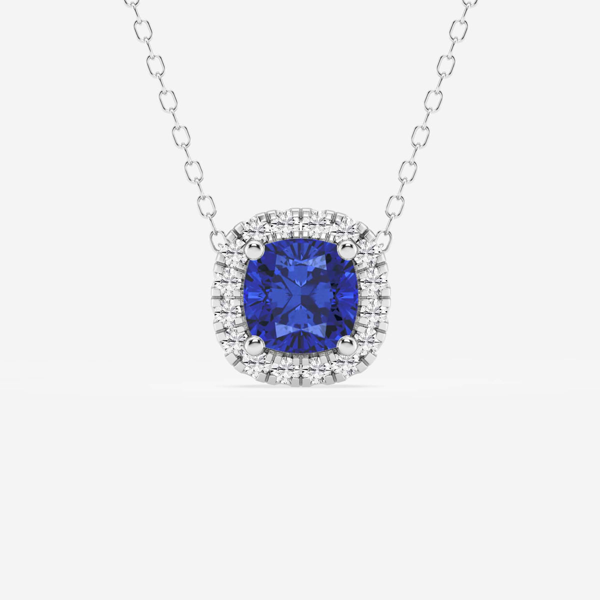 Kudde ädelsten och labbodlad diamant Halo hängsmycke | GBP008-S03 | 5df719194820