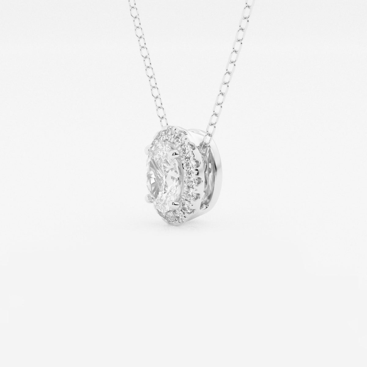 Oval labbodlad diamanthalo-hänge | GBP009-S02 | 1588e38fc95b