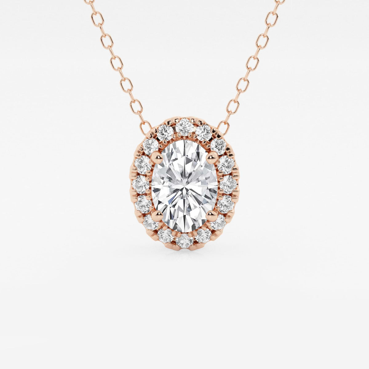 Oval labbodlad diamanthalo-hänge | GBP009-S02 | 9be31a5ea305
