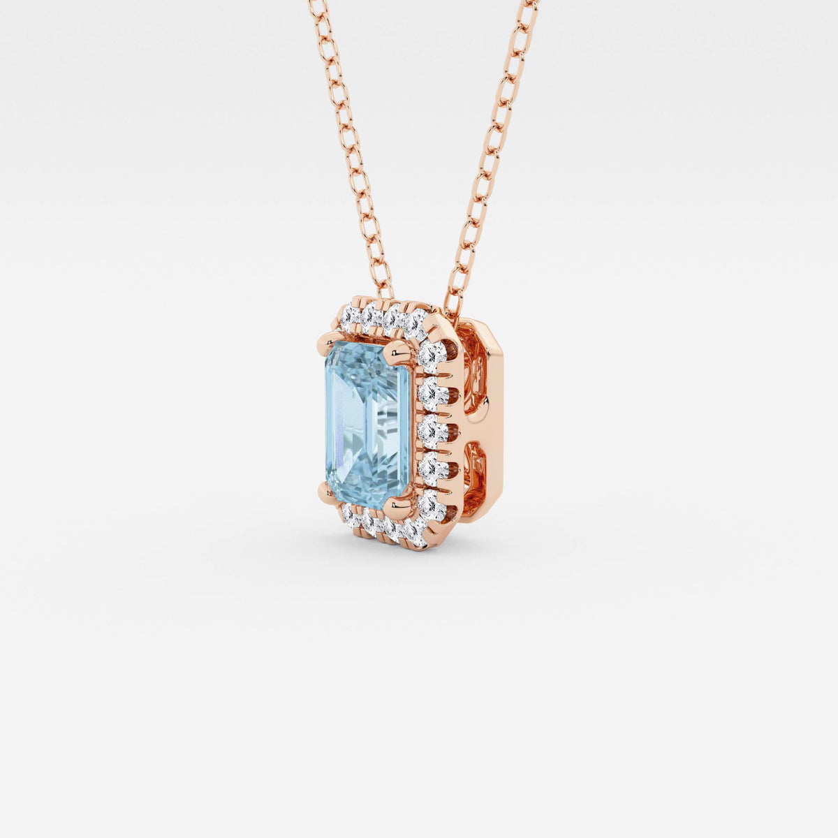 Smaragd ädelsten och labb odlad diamant Halo hänge | GBP008-S04 | b275a46a1dd9