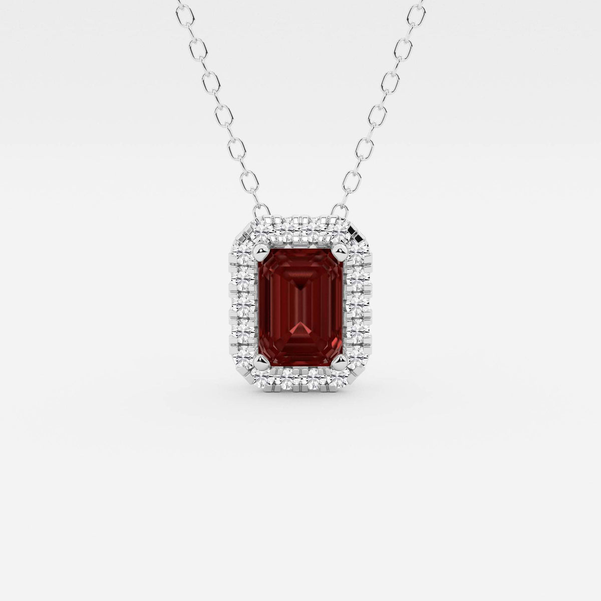 Smaragd ädelsten och labb odlad diamant Halo hänge | GBP008-S04 | cb51695ac082