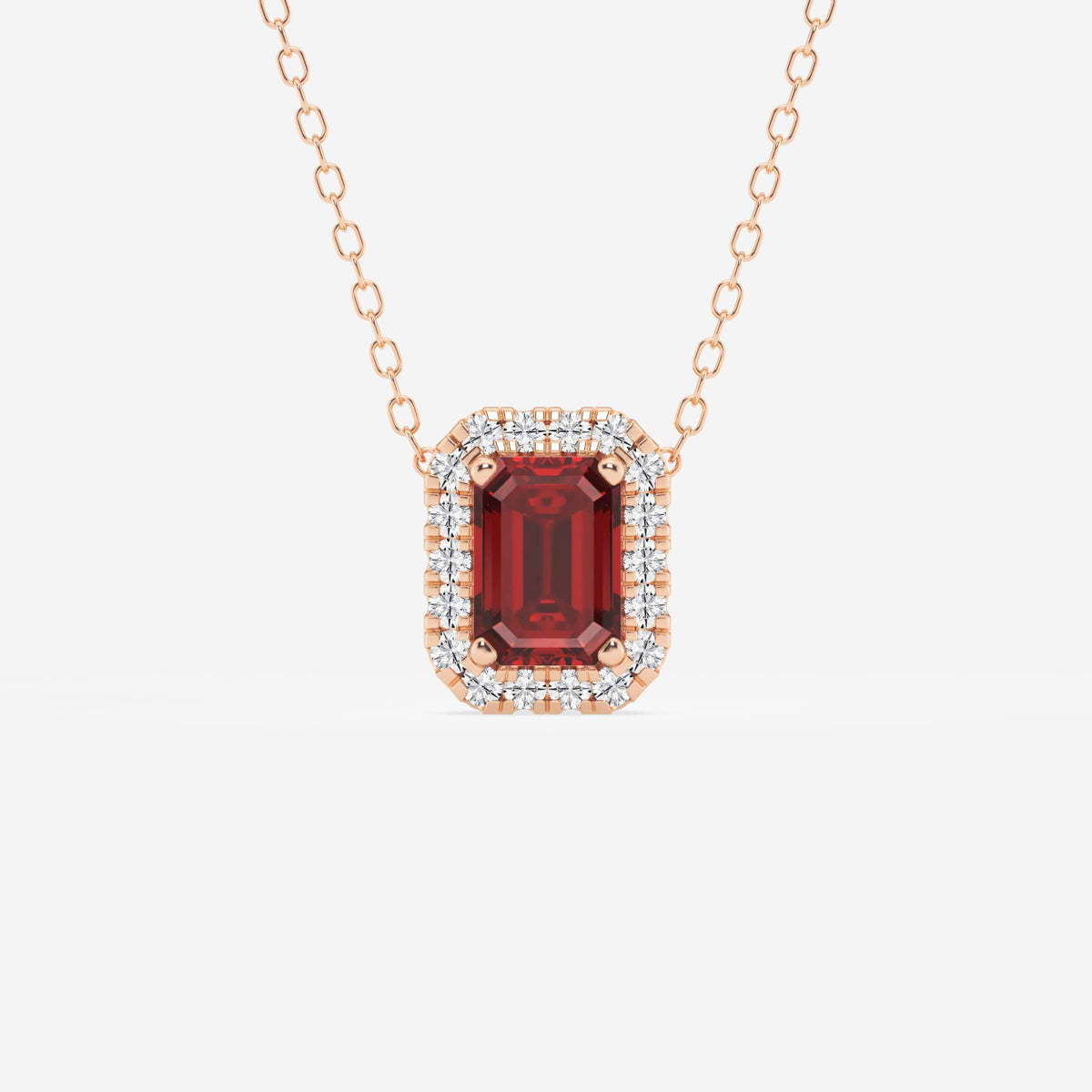 Smaragd ädelsten och labb odlad diamant Halo hänge | GBP008-S04 | e1e69905534a