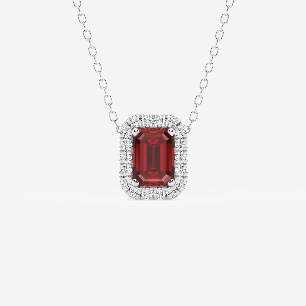 Smaragd ädelsten och labb odlad diamant Halo hänge | GBP008-S04 | 53071915f33a