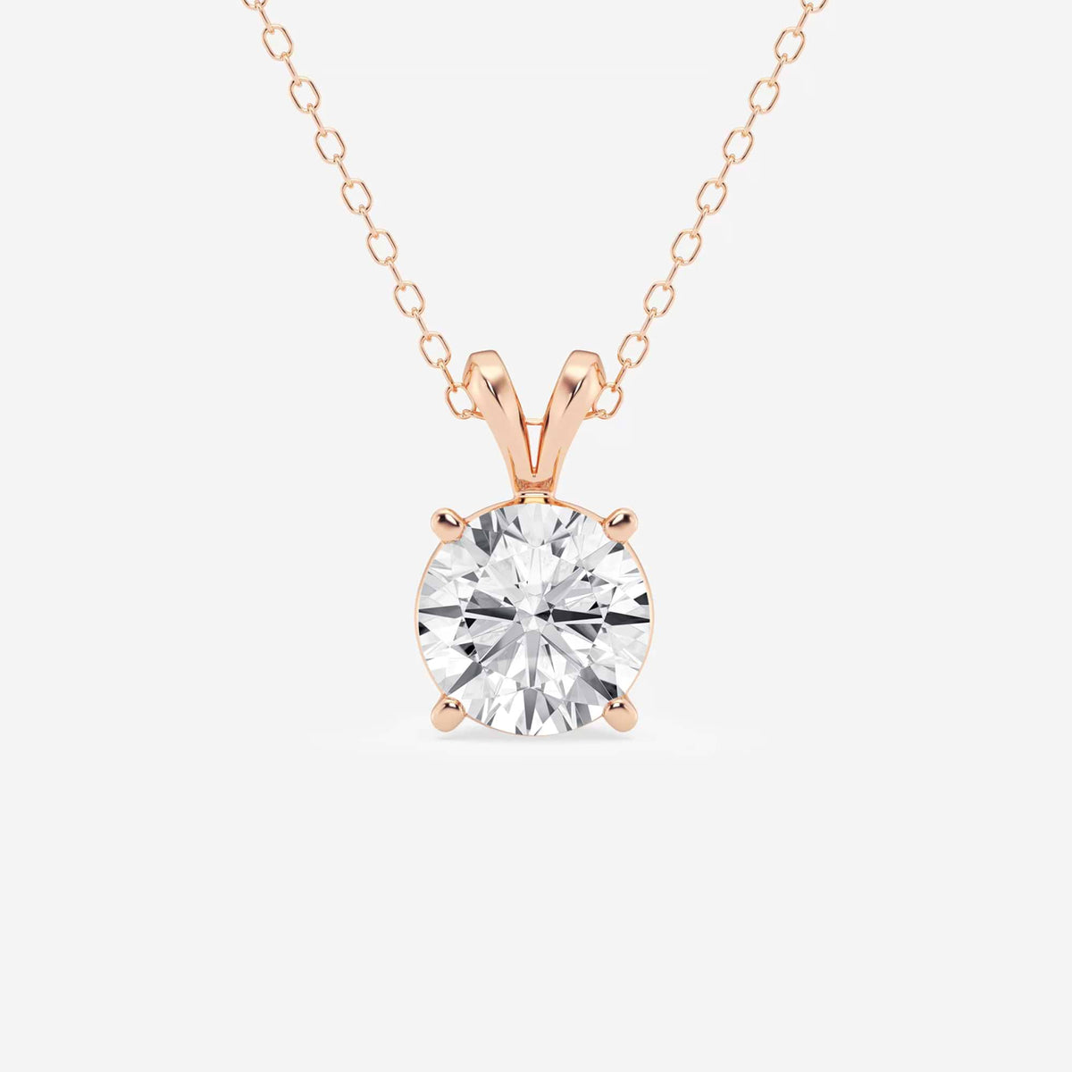 Hjerteformet solitæranheng med delt hempe og laboratoriedyrket diamant | GBP062 | 7ad1bdf7d1e2