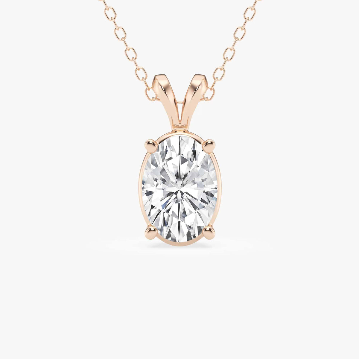 Hjerteformet solitæranheng med delt hempe og laboratoriedyrket diamant | GBP062 | 2067a33c3b58