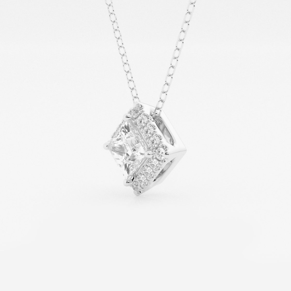 Wisiorek z diamentem Halo wyhodowanym w laboratorium Princess Lab | GBP009-S06 | 144a5b500760