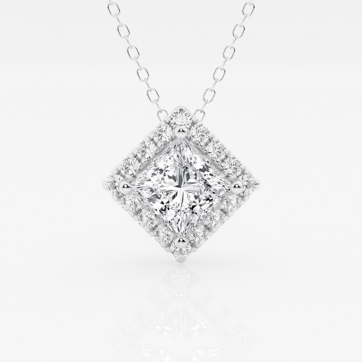 Wisiorek z diamentem Halo wyhodowanym w laboratorium Princess Lab | GBP009-S06 | 6a8118468ebc