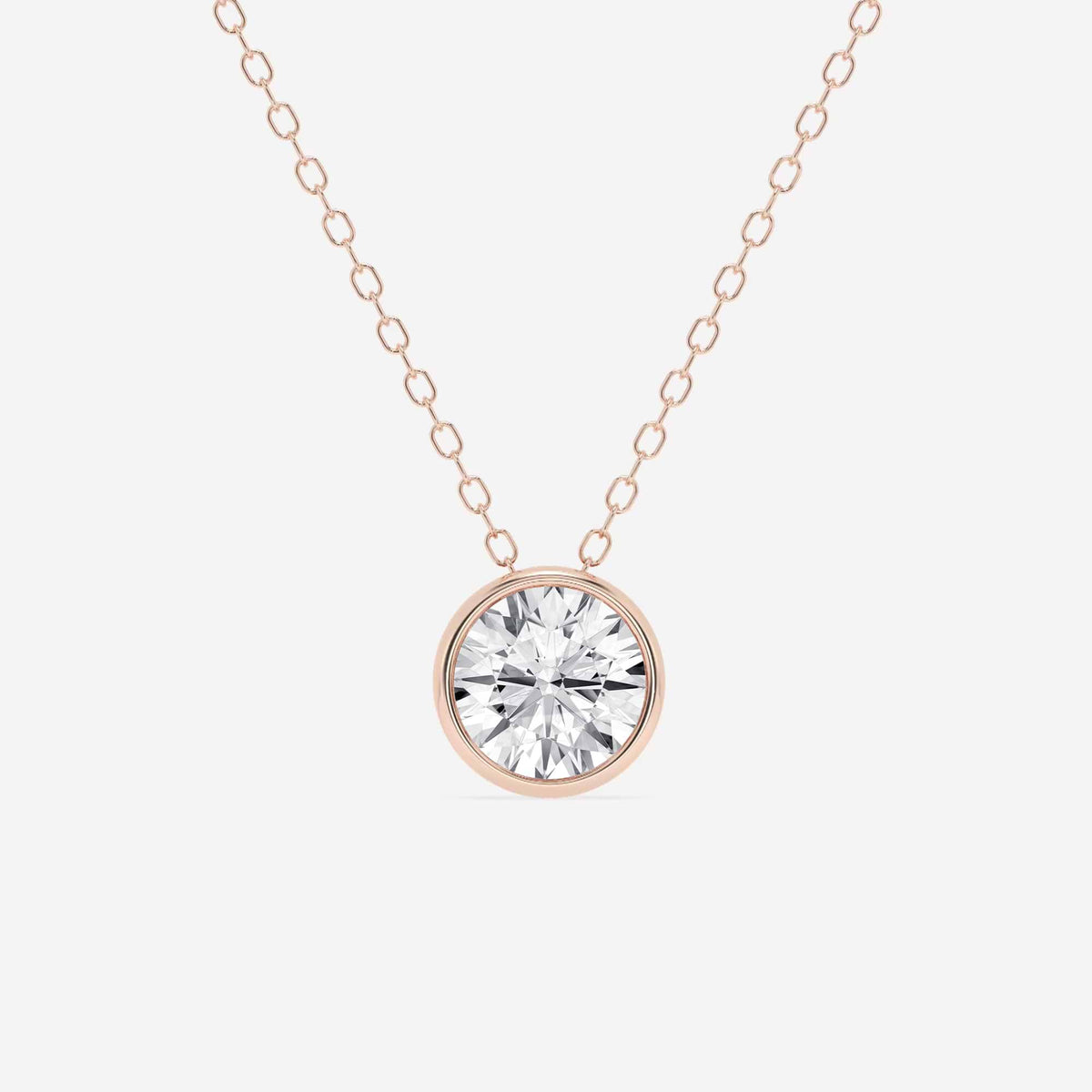 Bezel-Set Lab Grown Diamond Solitaire Pendel | GBP002 | 9a91f07602d7