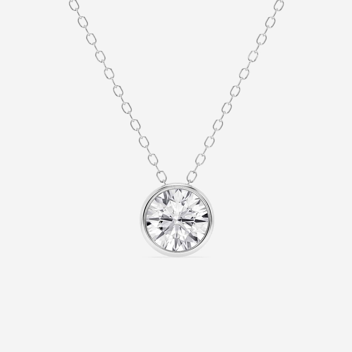Bezel-Set Lab Grown Diamond Solitaire Pendel | GBP002 | 4581902c8e38