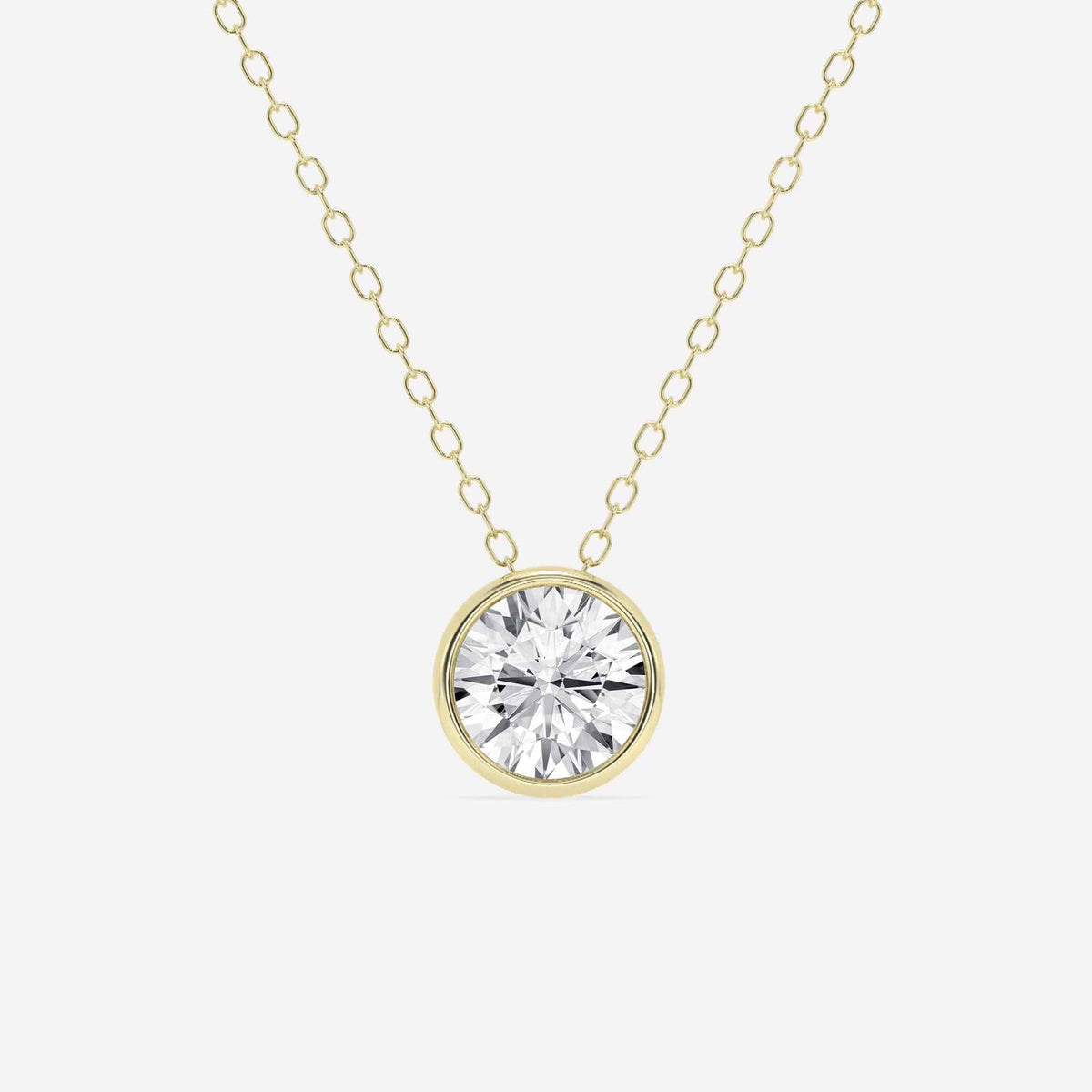 Bezel-Set Lab Grown Diamond Solitaire Pendel | GBP002 | eaaddf11df77