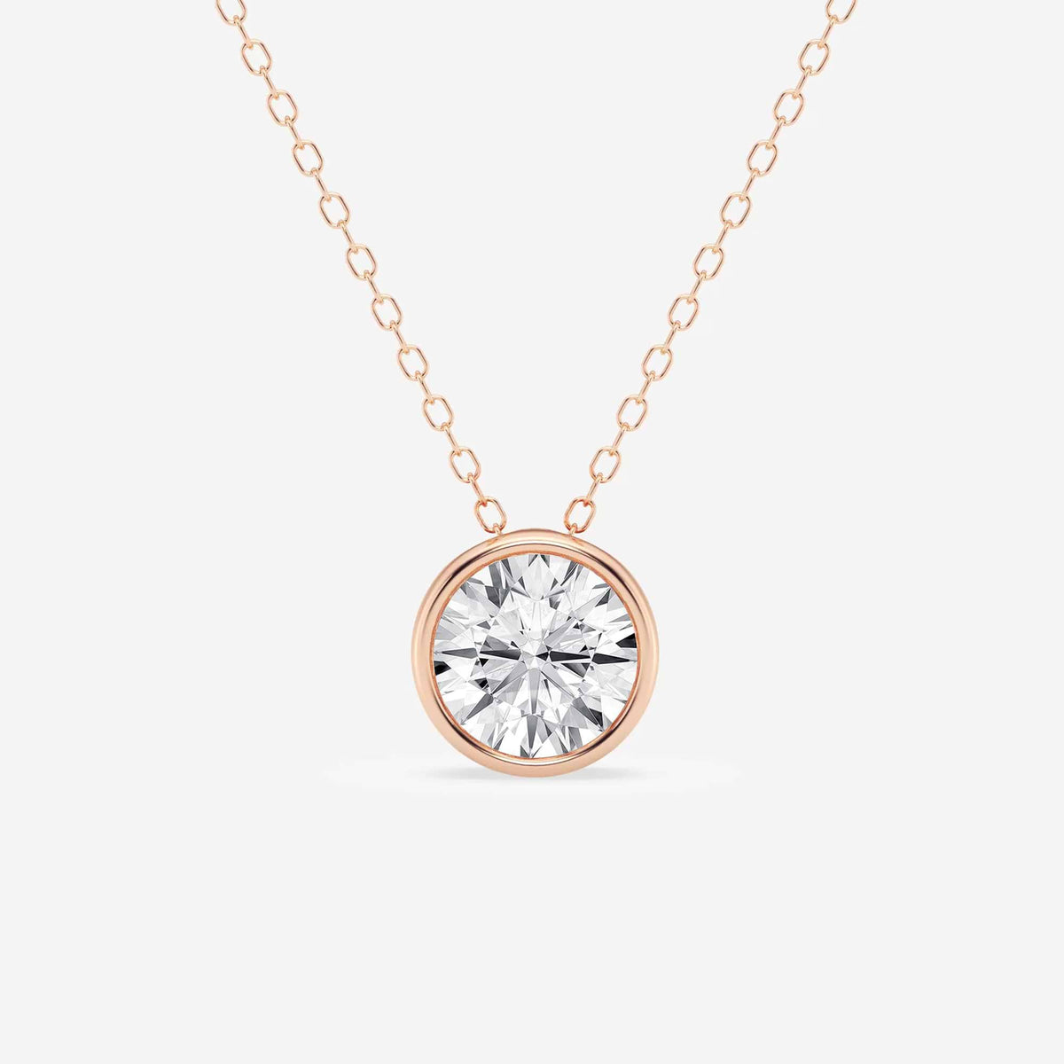 Bezel-Set Lab Grown Diamond Solitaire Pendel | GBP002 | e8d5c4f47a94