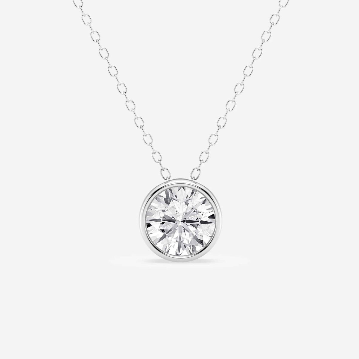 Bezel-Set Lab Grown Diamond Solitaire Pendel | GBP002 | f625fb24fa00