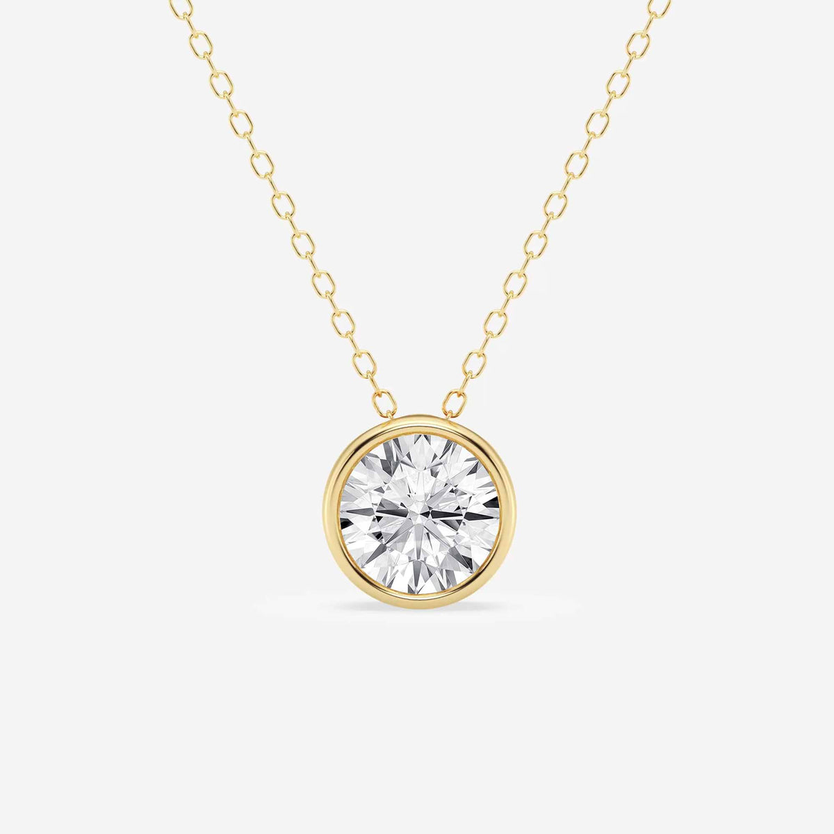Bezel-Set Lab Grown Diamond Solitaire Pendel | GBP002 | 3b467e79f88e
