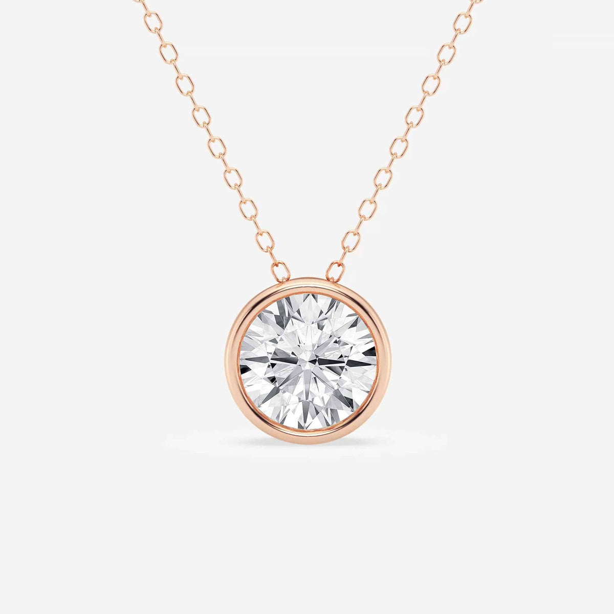 Bezel-Set Lab Grown Diamond Solitaire Pendel | GBP002 | 25a98708e6da