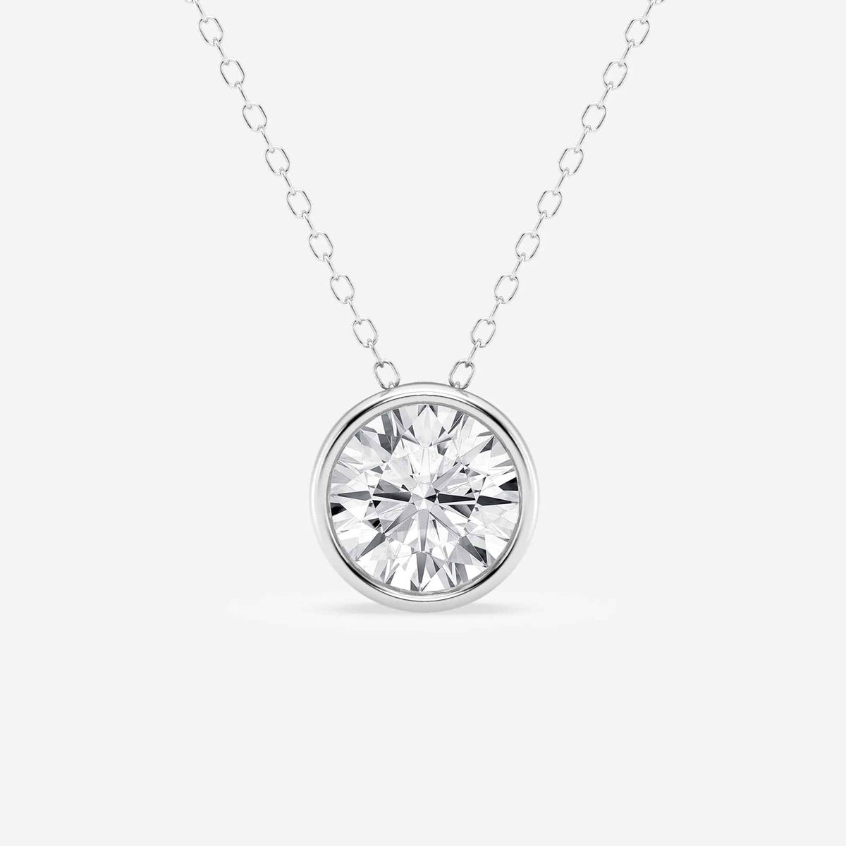 Bezel-Set Lab Grown Diamond Solitaire Pendel | GBP002 | f1909780ffc7