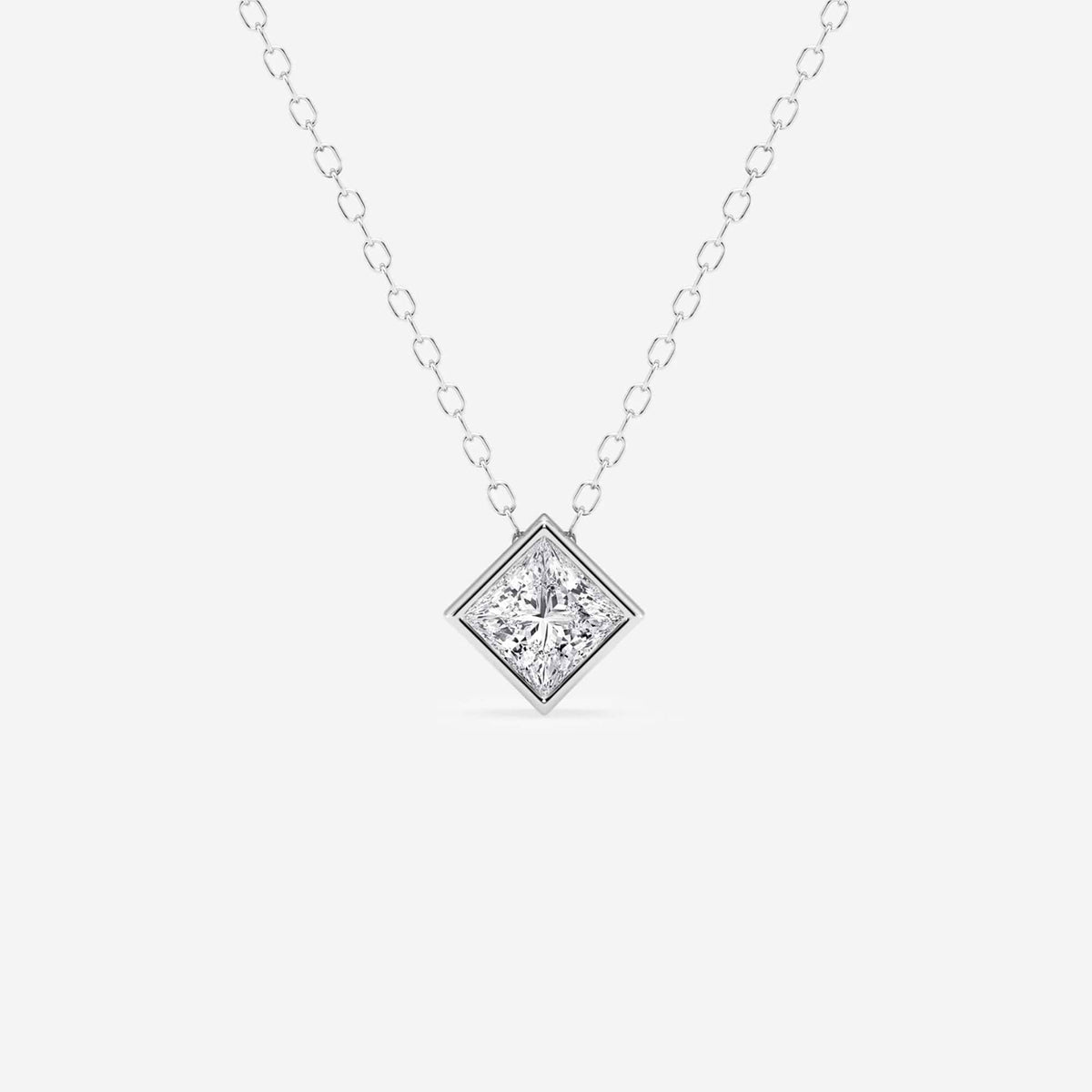 Bezel-Set Lab Grown Diamond Solitaire Pendel | GBP002 | 6920563c5c11