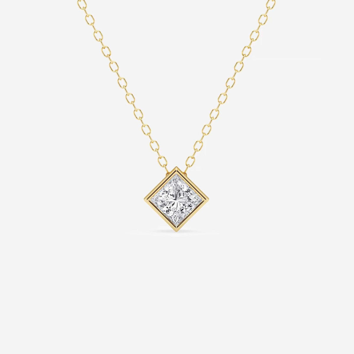 Bezel-Set Lab Grown Diamond Solitaire Pendel | GBP002 | ba58dcb3e9c2